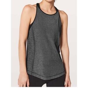 Lululemon Tank Top Large 10 Gray Running Active Racerback Race Pace